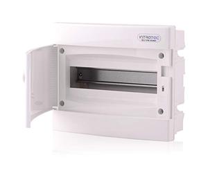 Intratec Coffret de Distribution Encastré 1 Rangée - Coffret IP40 pour 12 Modules avec Porte Blanc et Rail pour Installation Électrique Facile à Domicile & en Entreprise - 232 x 283 x 106mm