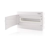 Intratec Coffret de Distribution Encastré 1 Rangée - Coffret IP40 pour 18 Modules avec Porte Blanc et Rail pour Installation Électrique Facile à Domicile & en Entreprise - 392 x 232 x 106mm