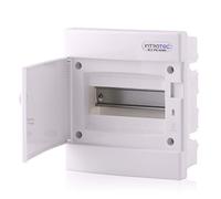 Intratec Coffret de Distribution Encastré 1 Rangée - Coffret IP40 pour 8 Modules avec Porte Blanc et Rail pour Installation Électrique Facile à Domicile & en Entreprise - 232 x 211 x 99mm