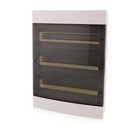 Intratec Coffret de Distribution Encastré 3 Rangée - Coffret IP40 pour 54 Modules avec Porte Transparente et Rail pour Installation Électrique Facile à Domicile & en Entreprise - 522 x 392 x 106mm