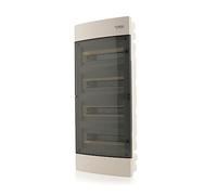 Intratec Coffret de Distribution Encastré 4 Rangée - Coffret IP40 pour 48 Modules avec Porte Transparente et Rail pour Installation Électrique Facile à Domicile & en Entreprise - 676 x 283 x 106mm