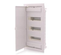 Intratec Coffret de distribution encastré, IP40 - Boîtier de distribution intérieur avec porte pour installation en milieu sec, 3 rangées, 36 modules, 592 x 347 x 92 mm, blanc