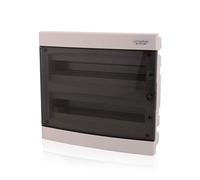 Intratec Coffret de distribution encastré, IP40 - Boîtier de distribution intérieur avec porte transparente, pour installation en milieu sec, 2 rangées, 36 modules, 357 x 392 x 106 mm