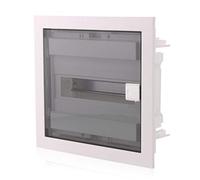 Intratec Coffret Électrique Encastré 1 Rangée - Tableau de Distribution IP40 pour 12 Modules avec Porte Transparente et Rail DIN pour Installation Électrique Maison & Pro - 317 x 347 x 92 mm