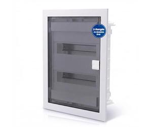 Intratec Coffret Électrique Encastré 2 Rangée - Tableau de Distribution IP40 pour 24 Modules avec Porte Transparente et Rail DIN pour Installation Électrique Maison & Pro - 592 x 347 x 92mm