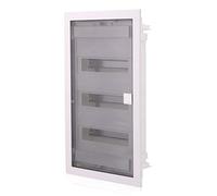 Intratec Coffret Électrique Encastré 3 Rangée - Tableau de Distribution IP40 pour 36 Modules avec Porte Transparente et Rail DIN pour Installation Électrique Maison & Pro - 592 x 347 x 92mm