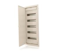 Intratec Coffret Électrique Encastré 5 Rangées - Tableau de Distribution IP40 pour 60 Modules avec Porte Métallique Blanche et Rail DIN pour Installations Électriques Intérieures - 346 x 94 x 842mm