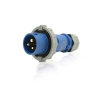 Intratec fiche CEE 16A 230V IP67 3 pôles 6h bleu/gris, IEC60309, étanche, fiche d’alimentation industrielle