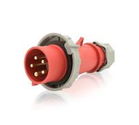 Intratec fiche CEE 32A 400V IP67 5 pôles 6h rouge/gris, IEC60309, usage industriel, multiphasé