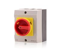 Intratec Interrupteur principal 25 A, 4 pôles - IP65 interrupteur etanche pour une coupure sûre - Arret d'urgence pour l'industrie - interrupteur saillie avec boîtier en plastique 230 V 400 V