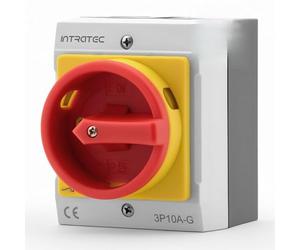Intratec Interrupteur principal 40A 3 pôles - Sectionneur IP65 avec boîtier plastique - Interrupteur en saillie pour usage industriel - Commutateur rotatif robuste 230/400V