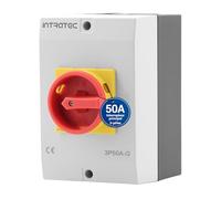 Intratec Interrupteur principal 50A 3 pôles - Sectionneur IP65 avec boîtier plastique - Interrupteur en saillie pour usage industriel - Commutateur rotatif robuste 230/400V