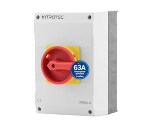 Intratec Interrupteur principal 63A 3 pôles - Sectionneur IP65 avec boîtier plastique - Interrupteur en saillie pour usage industriel - Commutateur rotatif robuste 230/400V