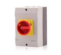 Intratec Interrupteur principal avec boîtier, 50A, 4 pôles - Sectionneur mural IP65, verrouillable, résistant aux intempéries, pour intérieur et extérieur, 175 x 115 x 135 mm