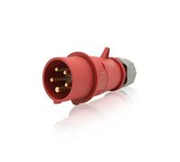 Intratec inverseur de phase CEE 16A 400V IP44 rotatif 5 pôles rouge/gris, prise industrielle dérivation polyamide