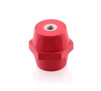 Intratec Isolateur M6 30x30mm Rouge 10x - Isolateur entretoise auto-extinguible en résine polyester pour barres omnibus et tableaux de distribution électrique sécurisés