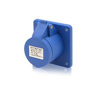 Intratec prise encastrable droite CEE 16A 230V IP44 3 pôles 6h bleu/gris, IEC60309, usage industriel