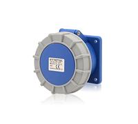 Intratec prise encastrable droite CEE 32A 230V IP67 3 pôles 6h bleu/gris, IEC60309, usage industriel, étanche