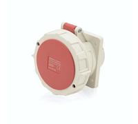 Intratec prise encastrable droite CEE 32A 400V IP67 5 pôles 6h rouge/gris, triphasé, IEC60309, usage industriel