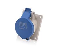 Intratec prise encastrable inclinée CEE 16A 230V IP44 3 pôles 6h bleu/gris, IEC60309, usage industriel