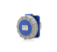 Intratec prise encastrable inclinée CEE 32A 230V IP67 3 pôles 6h bleu/gris, IEC60309, usage industriel, étanche
