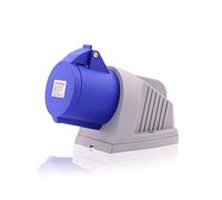 Intratec prise murale CEE 32A 230V IP44 3 pôles 6h bleu/gris, IEC60309, usage industriel, fiche d’entrée