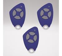 INTRATONE - Télécommande 2 ou 4 canaux pour portails et garage - Programmation uniquement par syndic ! - Badge RFID - Compatible Récepteurs HF + 1 Porte-clés DOMOBIP (4 CANAUX BLEU - Lot de 3)