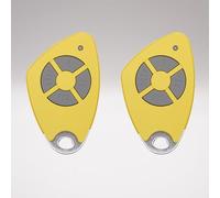 INTRATONE - Télécommande 2 ou 4 canaux pour portails et garage - Programmation uniquement par syndic ! - Badge RFID - Compatible Récepteurs HF + 1 Porte-clés DOMOBIP (4 CANAUX JAUNE - Lot de 2)