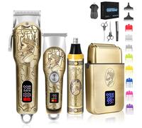 INTRO WILD Tondeuse à cheveux professionnelle pour homme (mise à niveau) sans fil avec écran LED, machine de coupe de cheveux pour barbier, kit de soins personnels pour homme