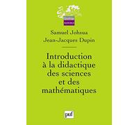 Introduction À La Didactique Des Sciences Et Des Mathématiques