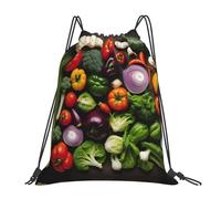 Introduction De Divers Légumes (Imprimer) Unisexe Sac À Cordon Grand Sacs De Gym Avec Cordons De Serrage Sacs De Sport Pour Vacances Piscine Plage