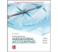 Introduction to Managerial Accounting ISE by Eric Noreen Peter Brewer Ray Garrison Eric Noreen (Auteur)