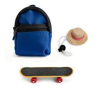 Introti Accessoires de dragons barbus avec sac à dos, chapeau réglable et mini skateboard, costume de dragon barbu vêtements pour lézards, hamster, tortue, petits animaux