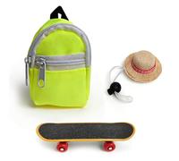 Introti Accessoires de dragons barbus avec sac à dos, chapeau réglable et mini skateboard, costume de dragon barbu vêtements pour lézards, hamster, tortue, petits animaux