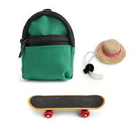 Introti Accessoires de dragons barbus avec sac à dos, chapeau réglable et mini skateboard, costume de dragon barbu vêtements pour lézards, hamster, tortue, petits animaux