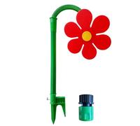 Introti Arroseur de tournesol rotatif à 360 degrés en plastique pour enfants - Large couverture - Rotation à 360 degrés - Design à double broche pour jardin, pelouse, jardin et jeux de chiens