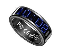 Introti Bague intelligente avec écran d'affichage, traqueur de fitness et de santé, anneaux d'étanchéité IP68 avec notification d'appel, pour homme et femme