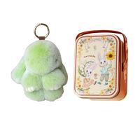 Introti Boîte en étain portable créative de Pâques avec porte-clés en forme de lapin porte-bonheur, porte-bonbons, biscuits avec poignée pour décoration de fête d'anniversaire de mariage