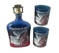 Introti Bouteille de vin en forme de tracteur des États-Unis pour 250e anniversaire de mariage - Multifonctionnelle - Motif historique exquis - Vaisselle de collection vintage pour collectionneur de
