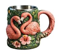 Introti Chope à bière avec poignée - Tasse à eau créative - Doublure en acier inoxydable - Tasse à café fantaisie pour bière, café, jus de fruits, bière et boissons