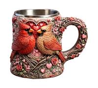 Introti Chope à bière avec poignée - Tasse à eau créative - Doublure en acier inoxydable - Tasse à café fantaisie pour bière, café, jus de fruits, bière et boissons