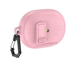 Introti Coque de protection anti-rayures pour Huawei FreeBuds Pro 5 avec support de téléphone et verrouillage pour écouteurs Motif litchi