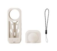Introti Étui en silicone souple anti-rayures pour objectif d'appareil photo Insta360 X5, blanc, POCHETTE CRAYON