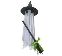 Introti Halloween Ghost Decorations - Ghosts effrayants effrayants avec des lumières LED et Un Balai de sorcière, Un décor extérieur intérieur pour Le Porche Avant, la Cour, Le Jardin, la ma