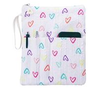 Introti Housse de livre avec fermeture éclair et poche supplémentaire lavable pour livres, accessoires pour lecteurs, étudiants et amateurs de littérature