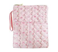 Introti Housse de livre avec fermeture éclair et poche supplémentaire lavable pour livres, accessoires pour lecteurs, étudiants et amateurs de littérature (rose)