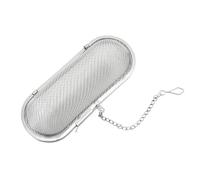 Introti Infuseur à thé ovale réutilisable en acier inoxydable avec chaîne de 10 x 4,5 cm pour épices et assaisonnements de cuisine