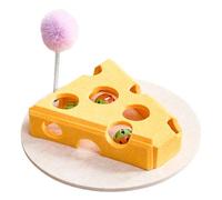 Introti Jouet interactif pour chat en forme de labyrinthe avec boules de cloche et bâton de teaser Cadeau pour animal domestique Jaune