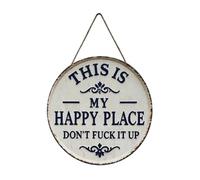 Introti Lettre circulaire vintage en métal - Plaque décorative pour maison, jardin, ferme, bar ou café - 20 x 20 cm