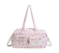Introti Lolita Sac à bandoulière en polyuréthane pour femme avec épingle transparente et fermeture éclair Grande capacité pour événements, cadeaux de voyage, rose, 14.57x8.27x4.72(inch)